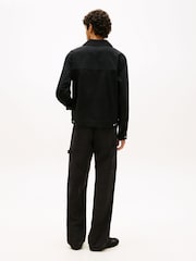 Tommy Jeans Black Flag Embroidery Zip Through Trucker Jacket - Image 3 of 5