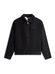 Tommy Jeans Black Flag Embroidery Zip Through Trucker Jacket - Image 5 of 5