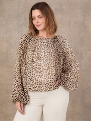 Live Unlimited Animal Print Boho Blouse - Image 2 of 4