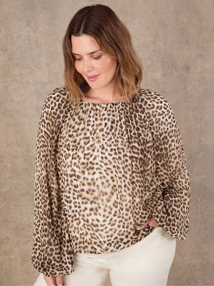 Live Unlimited Animal Print Boho Blouse - Image 4 of 4