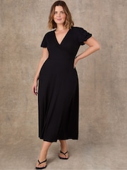 Live Unlimited Robe Midaxi Petite Wrap Front à manches courtes - Image 1 de 4