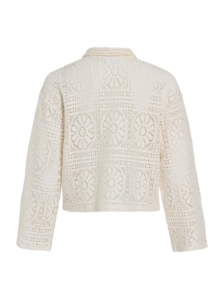 VILA Cream Crochet Patterned Shirt - Image 7 of 7