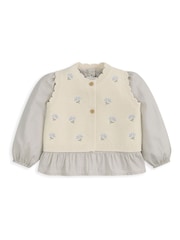 Mamas & Papas Knitted Waistcoat & Gingham Top Set - Imaginea 2 din 4