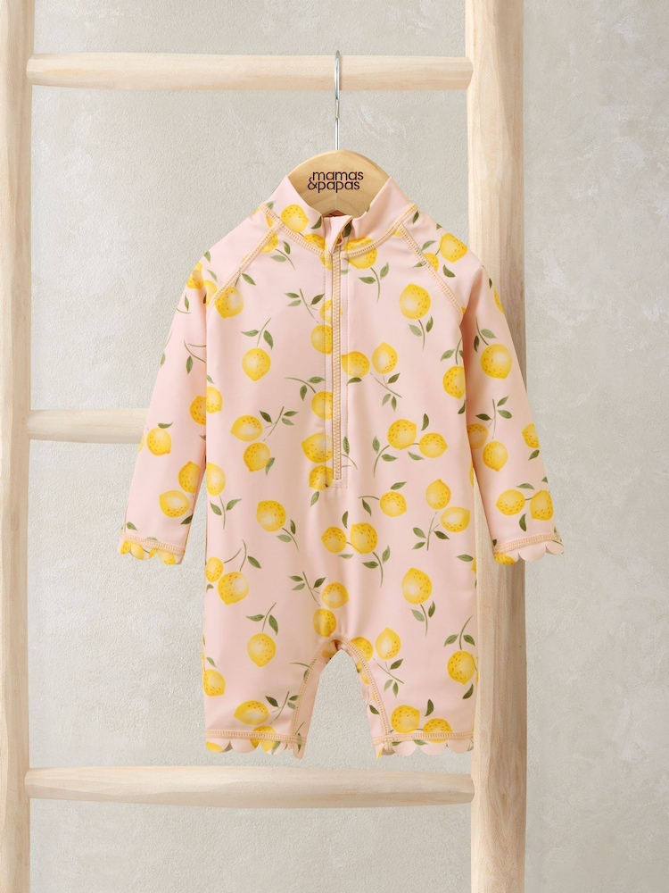 Mamas & Papas Pink Lemon Print Rashsuit - Image 1 of 3