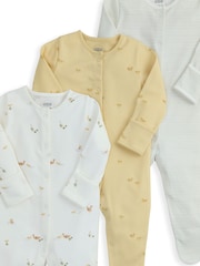 Mamas & Papas Brown Duckling Sleepsuits Pack of 3 - Image 3 of 3