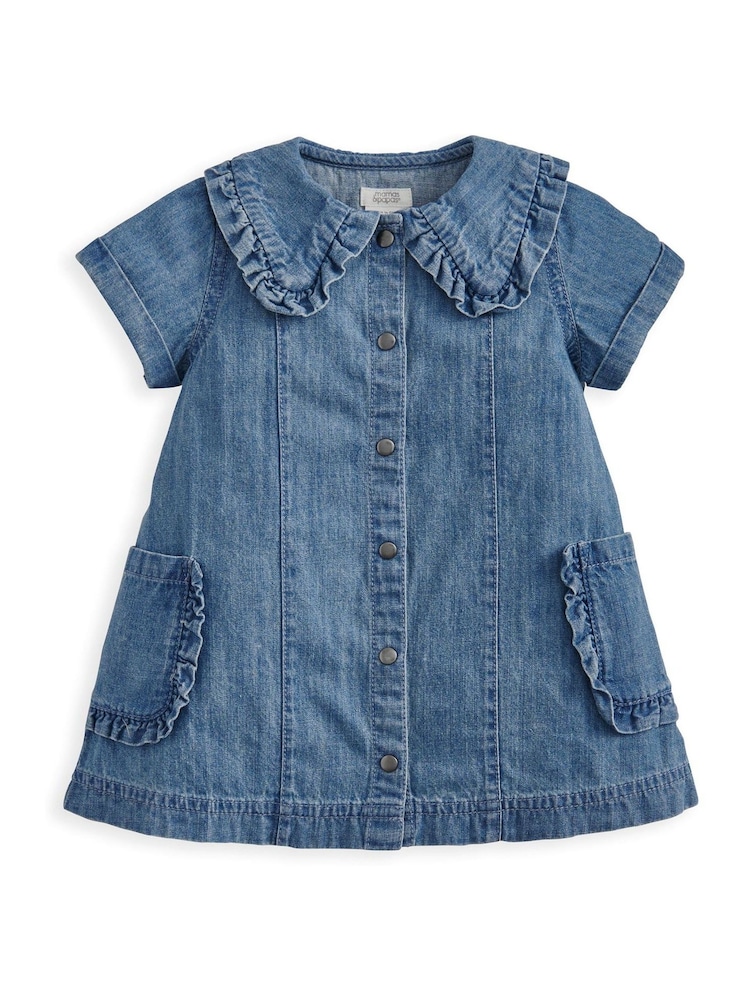 Mamas & Papas Blue Denim Shirt Dress - Image 2 of 5 Mamas & Papas Blue Denim Shirt Dress - Image 2 of 5