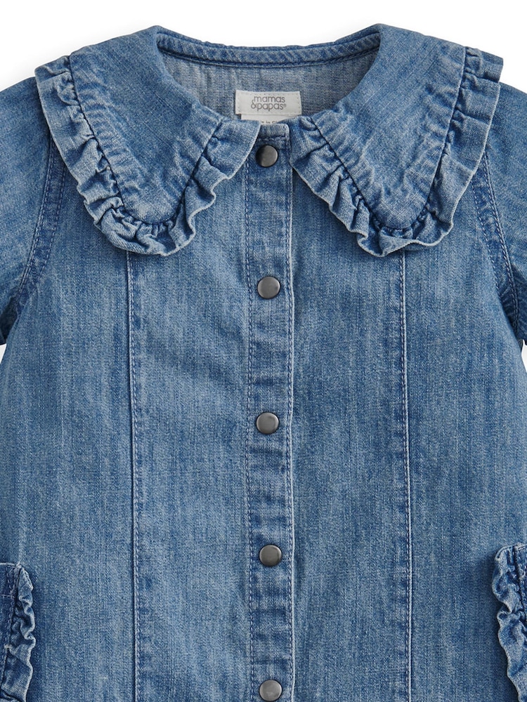 Mamas & Papas Blue Denim Shirt Dress - Image 5 of 5 Mamas & Papas Blue Denim Shirt Dress - Image 5 of 5