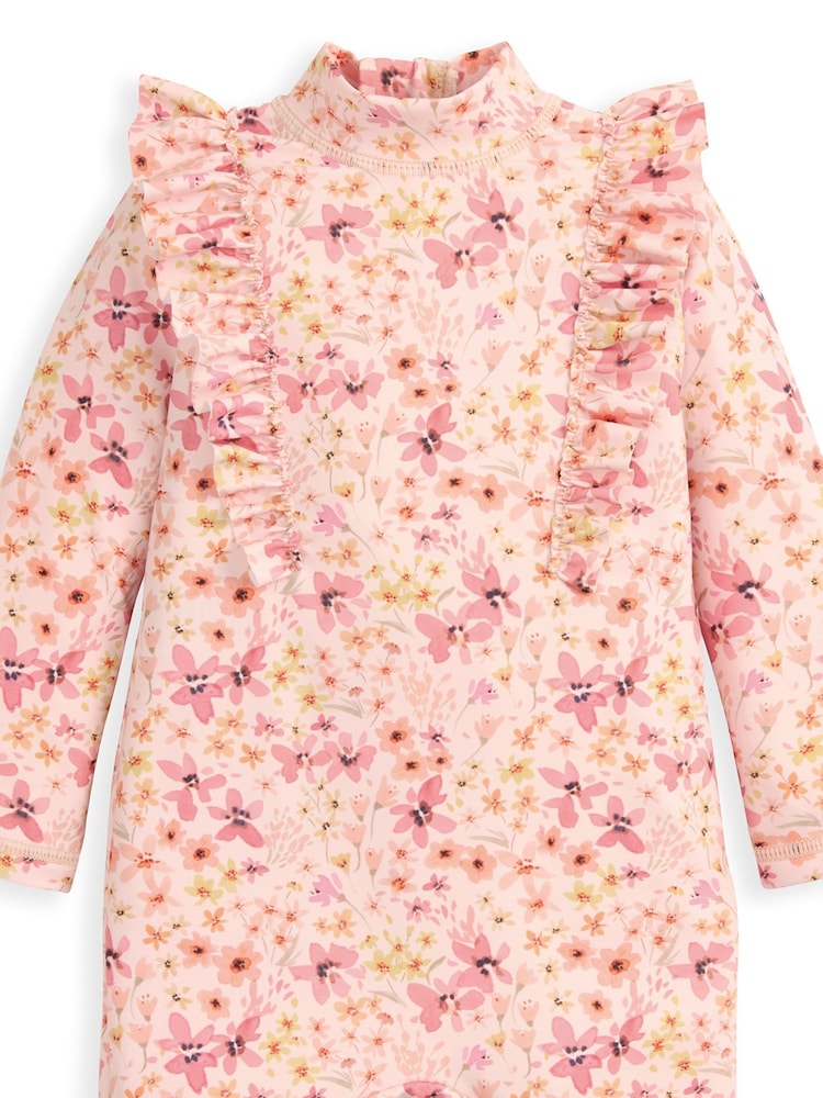 Mamas & Papas Pink Floral Long Sleeve Rashsuit - Image 3 of 3 Mamas & Papas Pink Floral Long Sleeve Rashsuit - Image 3 of 3