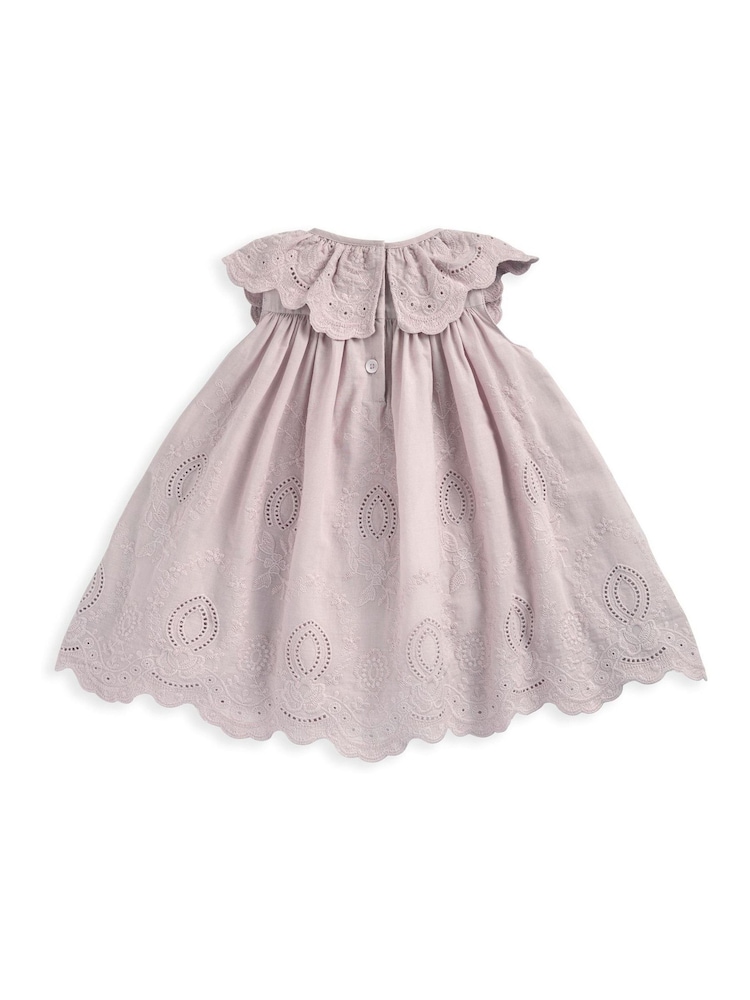Mamas & Papas Broderie Collar Dress - Imaginea 3 din 3