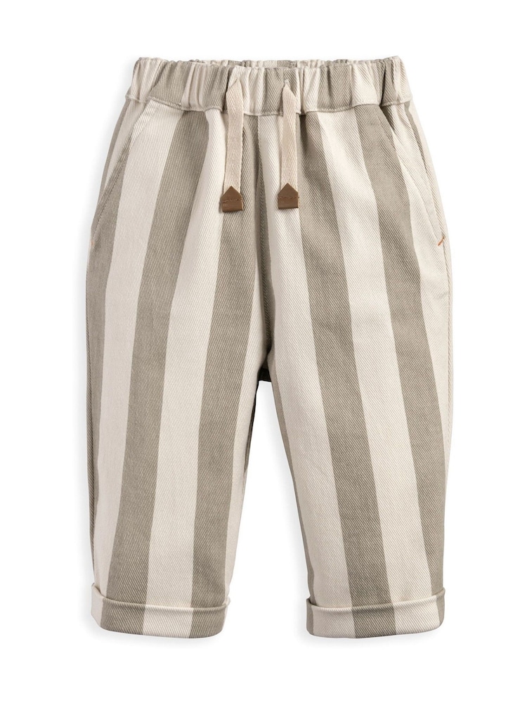 Mamas & Papas Green Stripe Twill Trousers - Image 1 of 2 Mamas & Papas Green Stripe Twill Trousers - Image 1 of 2