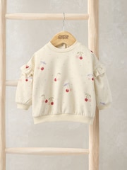 Mamas & Papas Cream Cherry Print Sweatshirt - Image 1 of 3