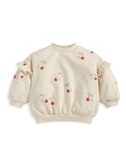 Mamas & Papas Cream Cherry Print Sweatshirt - Image 2 of 3
