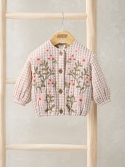 Mamas & Papas Pink Flower Quilted Jacket - Image 2 of 4