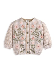 Mamas & Papas Pink Flower Quilted Jacket - Image 3 of 4