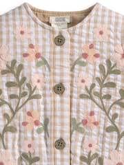 Mamas & Papas Pink Flower Quilted Jacket - Image 4 of 4