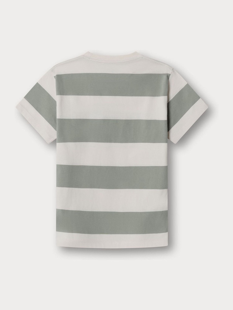 Hackett Green Classic Fit Stripe Graphic Festival T-Shirt - תמונה 2 מתוך 4 Hackett Green Classic Fit Stripe Graphic Festival T-Shirt - תמונה 2 מתוך 4