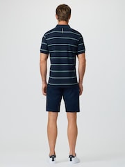 Hackett Blue Classic Fit Short Sleeve Stripe Polo Shirt - Image 5 of 7