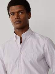 Hackett Red Classic Fit City Tattersall Poplin Shirt - Image 3 of 8