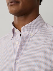 Hackett Red Classic Fit City Tattersall Poplin Shirt - Image 8 of 8