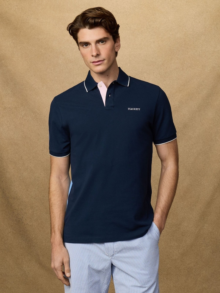 Hackett Classic Fit Short Sleeve Back Sash Polo Shirt - Bild 2 von 8