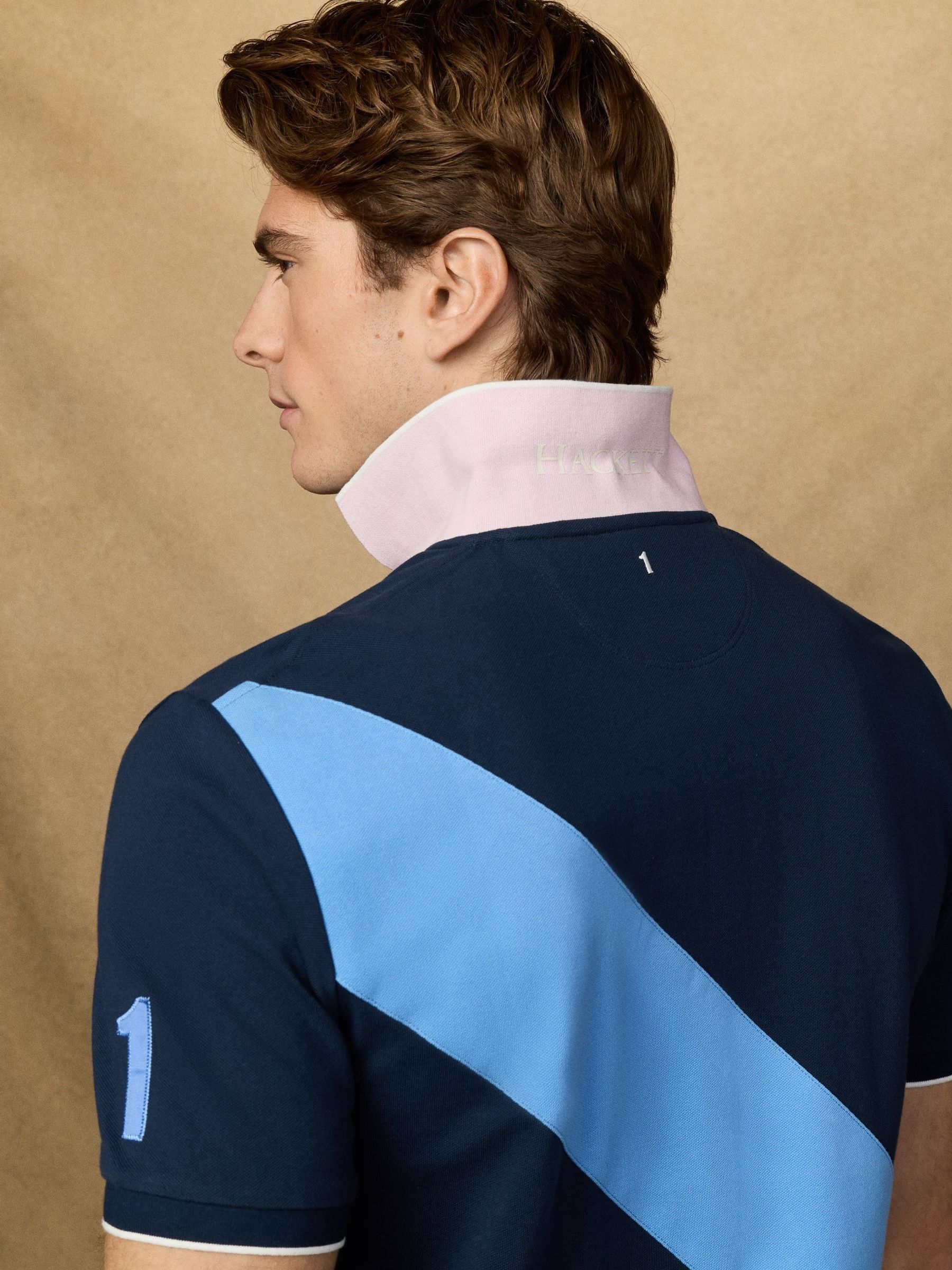 Buy Hackett Blue Classic Fit Short Sleeve Back Sash Polo Shirt