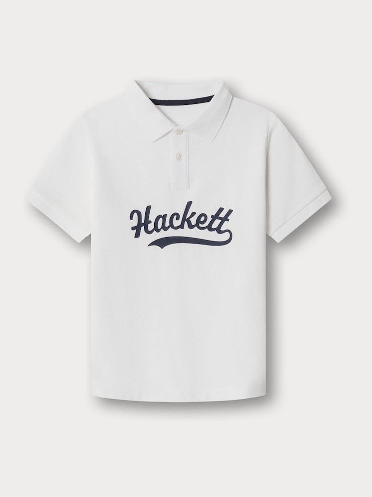 לבן - Hackett Logo Short Sleeve Polo Shirt - תמונה 1 מתוך 4 לבן - Hackett Logo Short Sleeve Polo Shirt - תמונה 1 מתוך 4