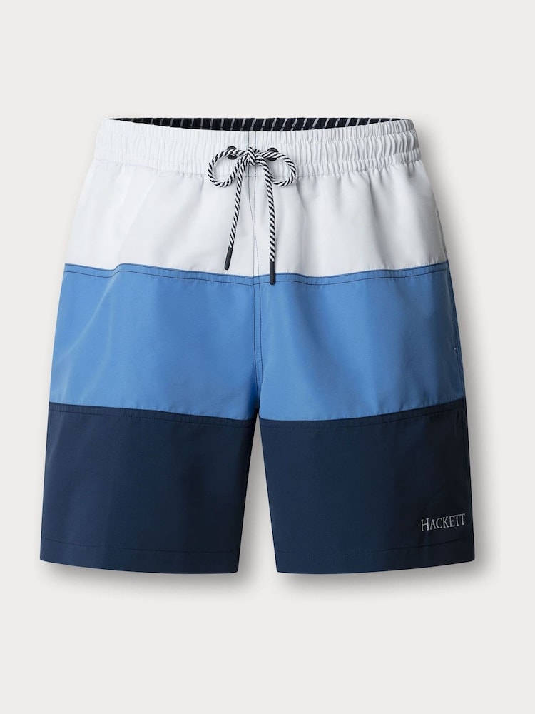 Hackett Blue Multi Panel Swim Trunks - Image 1 of 2