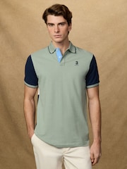 Hackett Green Classic Fit Short Sleeve Back Panel Polo Shirt - Image 1 of 2