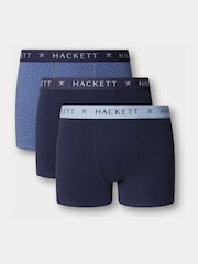 Hackett Diamond Cotton Blue Trunks 3 Pack - Image 1 of 4