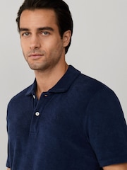 Hackett Blue Towelling Short Sleeve Polo Shirt - Image 3 of 9