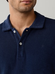 Hackett Blue Towelling Short Sleeve Polo Shirt - Image 7 of 9
