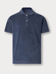 Hackett Blue Towelling Short Sleeve Polo Shirt - Image 8 of 9