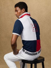 Hackett White Classic Fit Short Sleeve Branded Quad Polo Shirt - Image 3 of 7