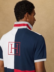 Hackett White Classic Fit Short Sleeve Branded Quad Polo Shirt - Image 6 of 7