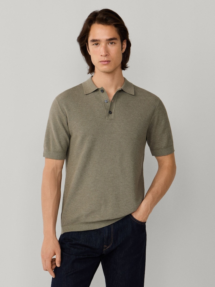 Hackett Green Short Sleeve Knit Polo Shirt - Image 2 of 6