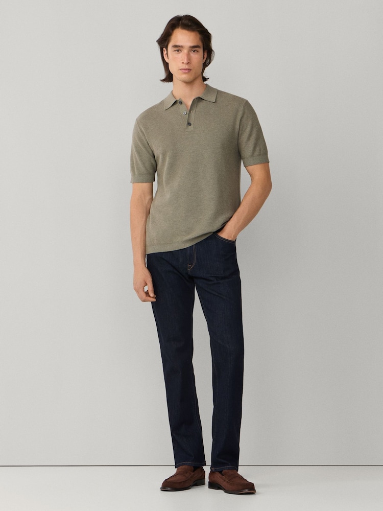 Hackett Green Short Sleeve Knit Polo Shirt - Image 6 of 6