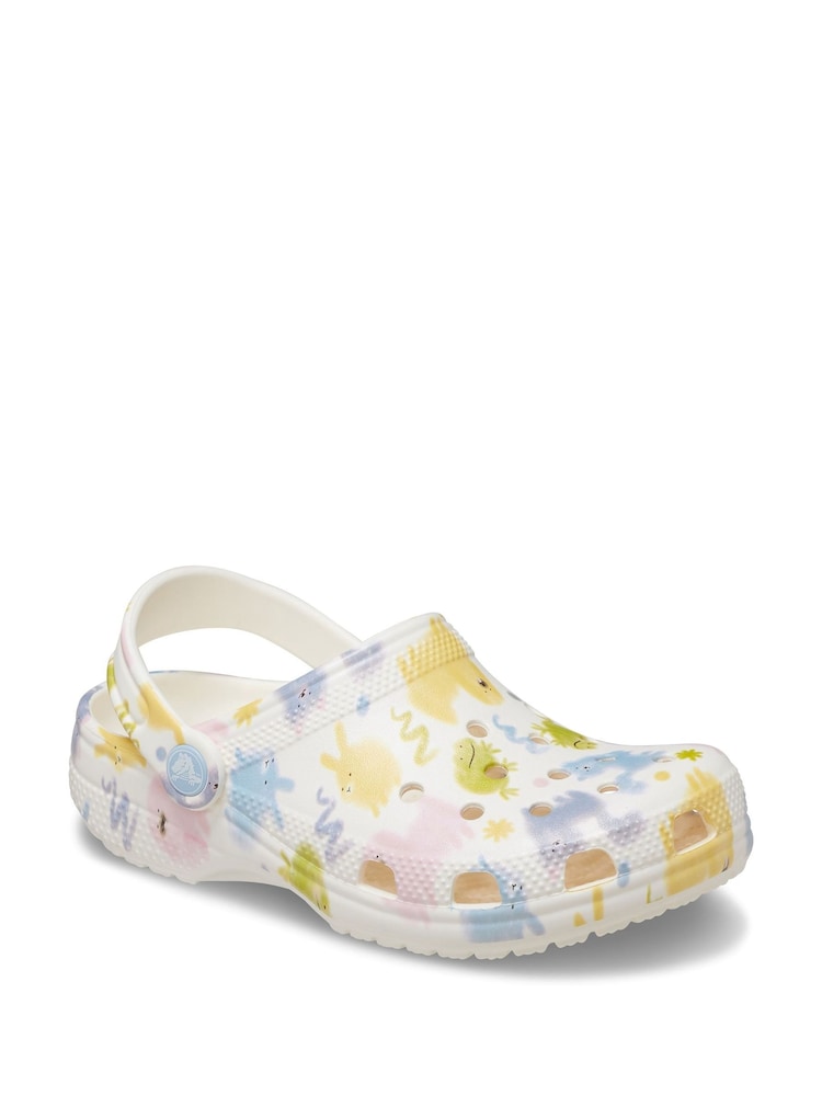Crocs White Classic Graphic Clogs - Image 2 of 4