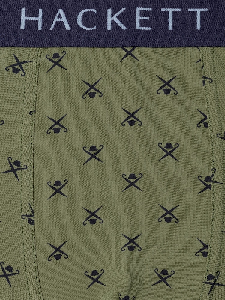 Hackett Logo Cotton Green Trunks 3 Pack - Image 4 of 4