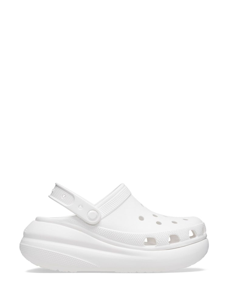 Crocs White Classic Crush Clogs - Image 1 of 4