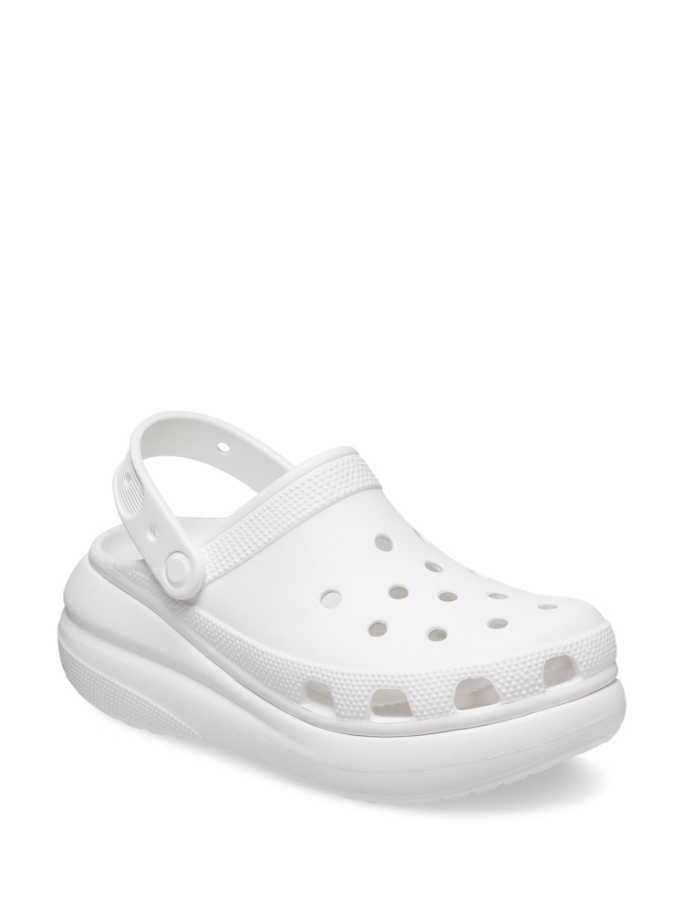 Crocs White Classic Crush Clogs - Image 2 of 4