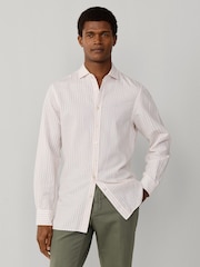 Hackett Orange Cotton-Linen Stripe Shirt - Image 1 of 7
