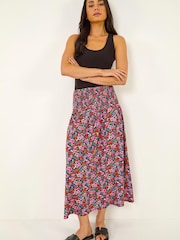 Roman Red Petite Shirred Band Skirt - Image 1 of 5