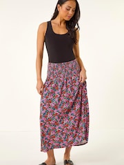 Roman Red Petite Shirred Band Skirt - Image 2 of 5