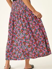 Roman Red Petite Shirred Band Skirt - Image 3 of 5