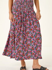 Roman Red Petite Shirred Band Skirt - Image 4 of 5