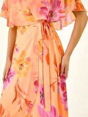 Roman Orange Petite Tie Front Dress - Image 4 of 5