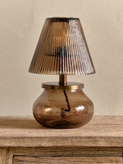 Nkuku Brown Smoke Dimalai Glass Table Lamp - Image 1 of 4