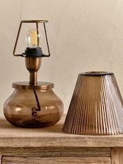 Nkuku Brown Smoke Dimalai Glass Table Lamp - Image 3 of 4