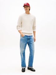 Tommy Hilfiger White Flag Embroidery Cable Knit Jumper - Image 3 of 5