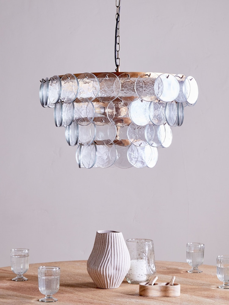 Nkuku Antique Brass Kagitha Glass Statement Chandelier - Image 2 of 6 Nkuku Antique Brass Kagitha Glass Statement Chandelier - Image 2 of 6